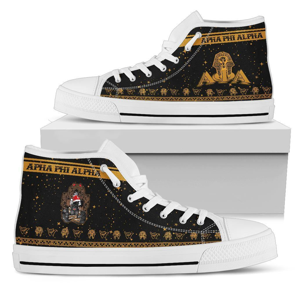 Alpha Phi Alpha Ape Christmas High Top Shoe| Getteestore.store