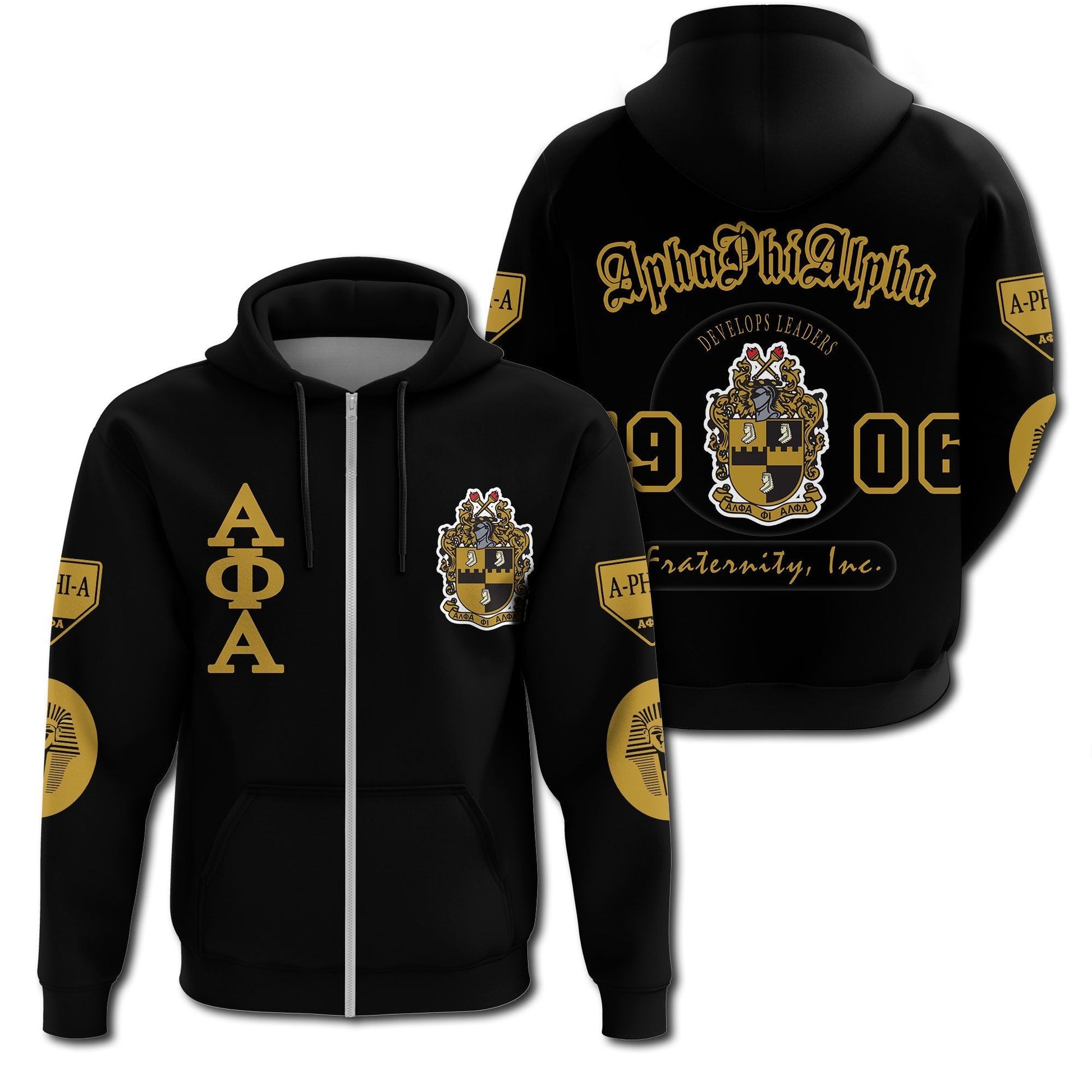Shield Of Alpha Phi Alpha 1906 Zip Hoodie