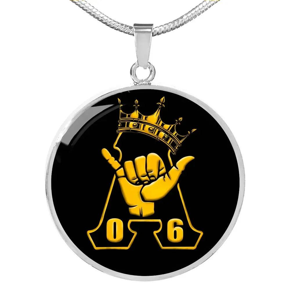 Alpha Phi Alpha Hand Luxury Necklace Circle