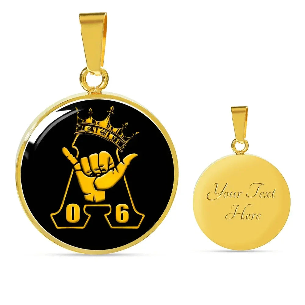 Alpha Phi Alpha Hand Luxury Necklace Circle