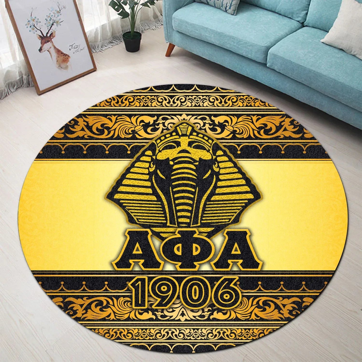 Alpha Phi Alpha Fraternity Vintage Vibes NO.1 - Sphinx Round Carpet