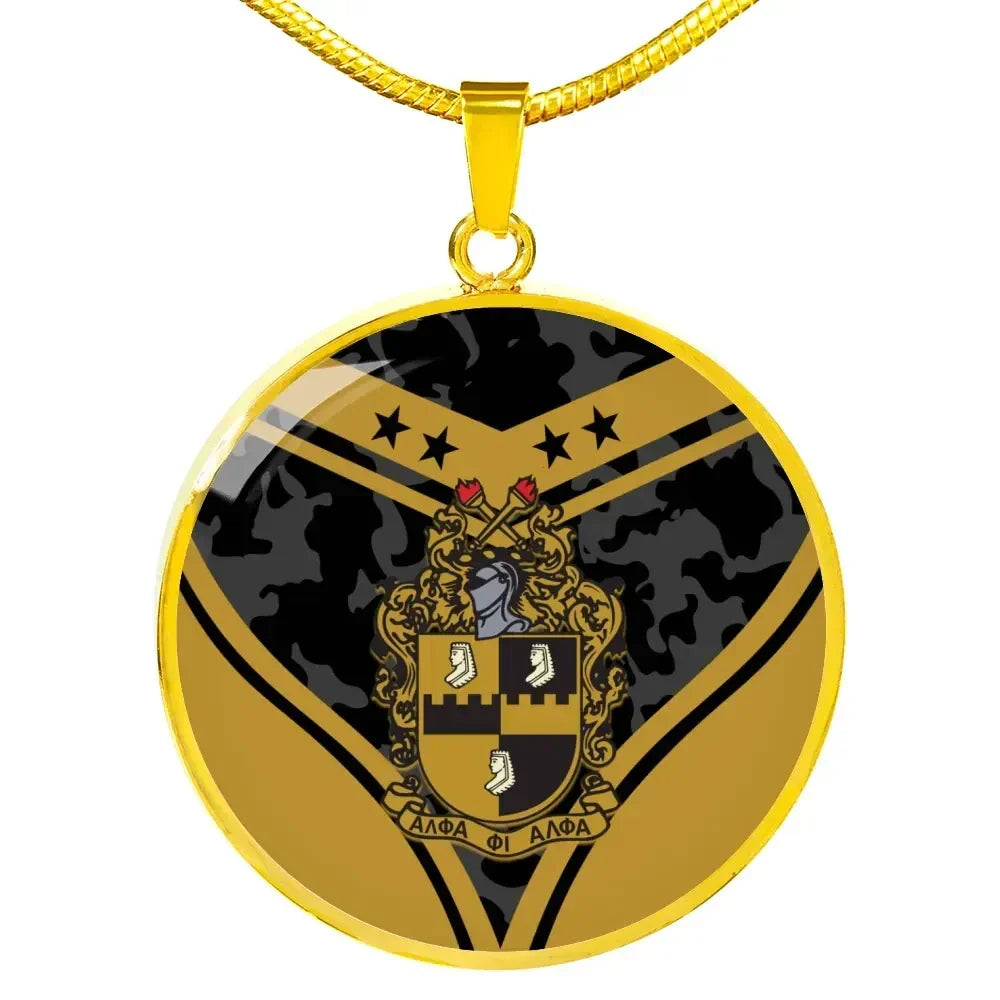 Alpha Phi Alpha Camouflage Luxury Necklace Circle