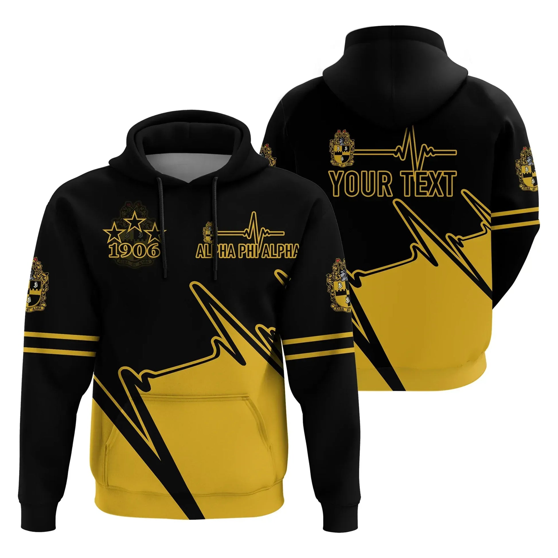 Africa Zone Hoodie - Personalised Heartbeat Alpha Phi Alpha Pullover