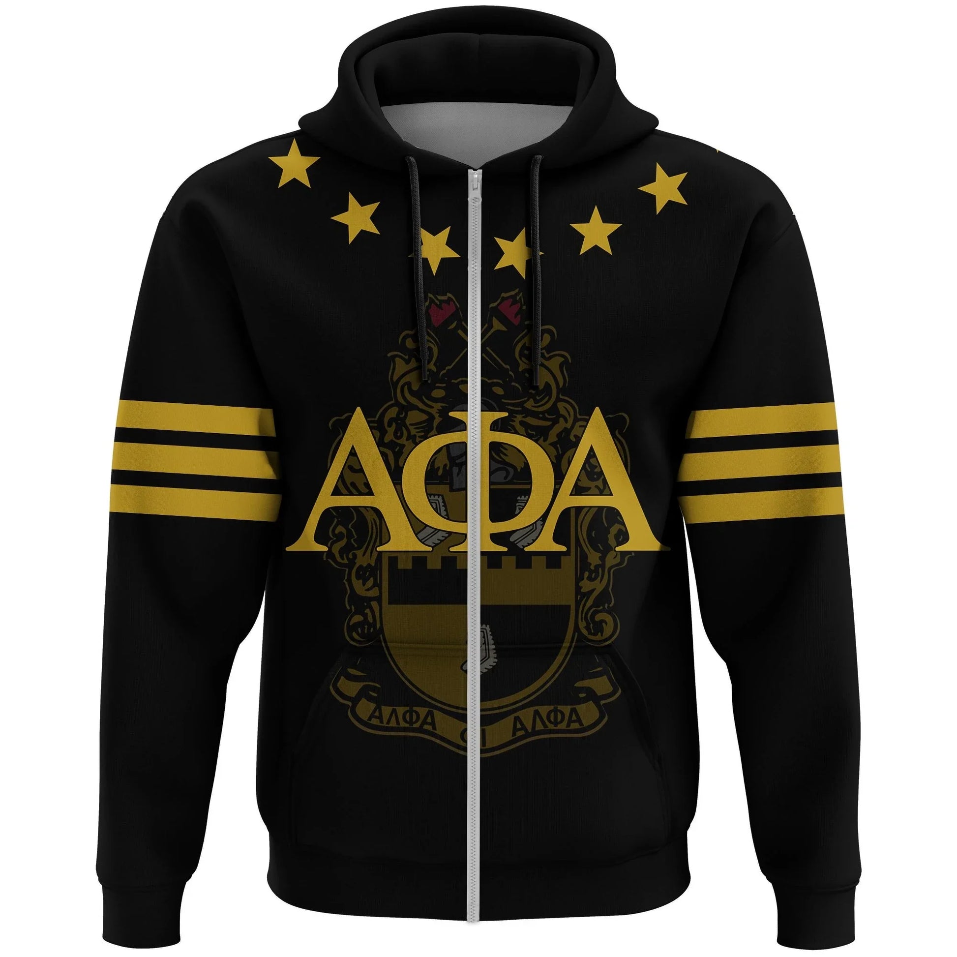 Personalised Stars Alpha Phi Alpha Zip Hoodie | Getteestore