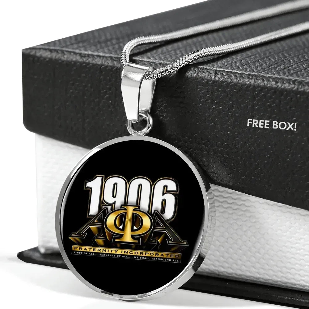 Personalised Alpha Phi Alpha 1906 Luxury Necklace Circle | Africazone.store