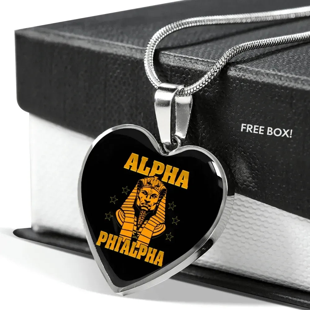 Alpha Phi Alpha Letter Luxury Necklace Heart | Africazone.store