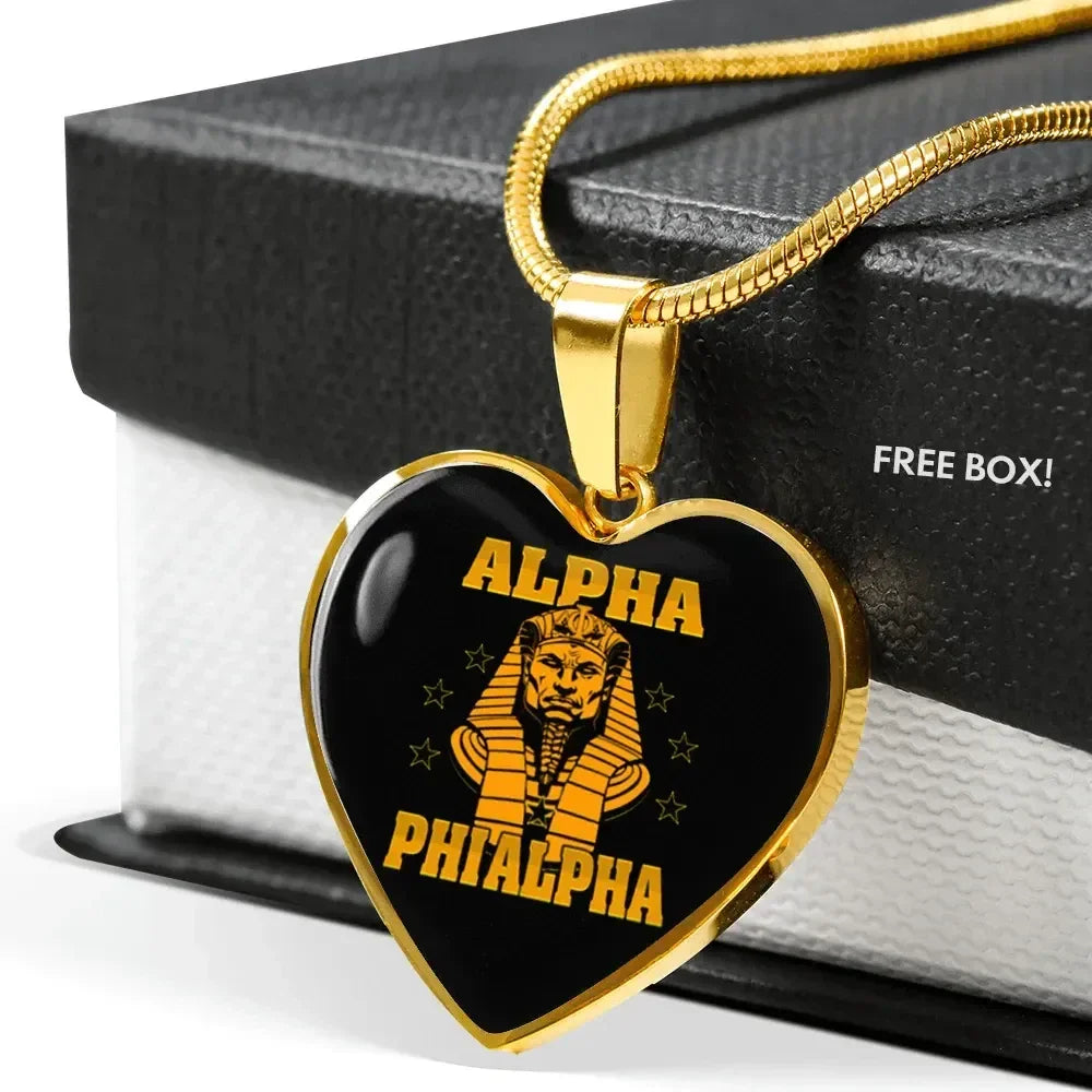 Alpha Phi Alpha Letter Luxury Necklace Heart