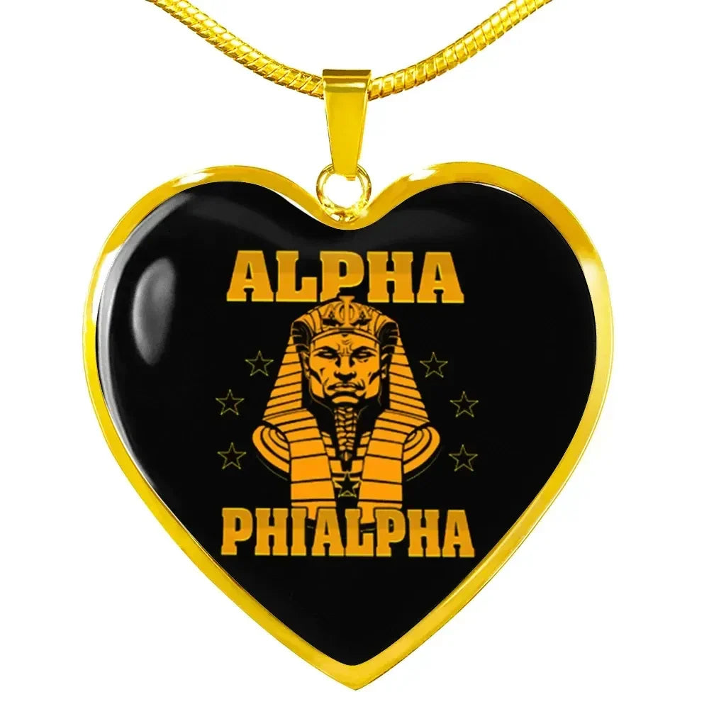 Alpha Phi Alpha Letter Luxury Necklace Heart