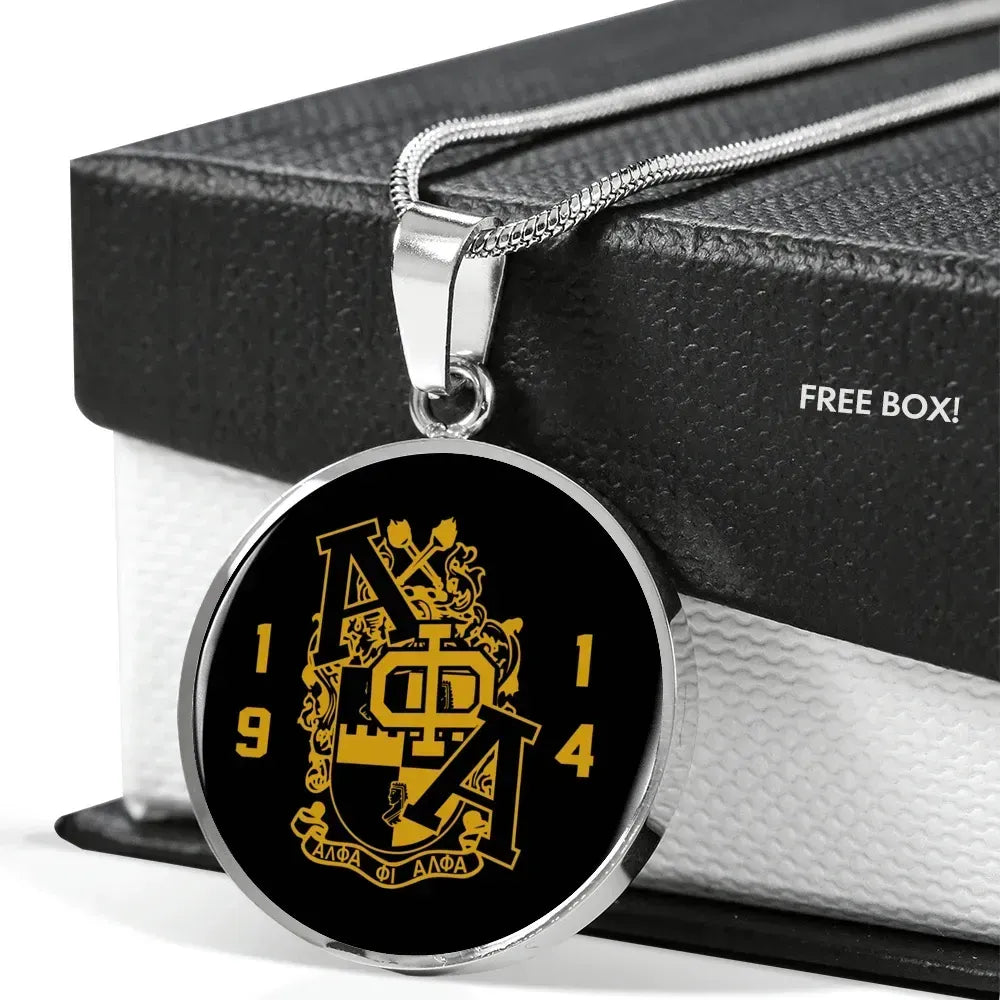 Personalised Alpha Phi Alpha Luxury Necklace Circle | Africazone.store