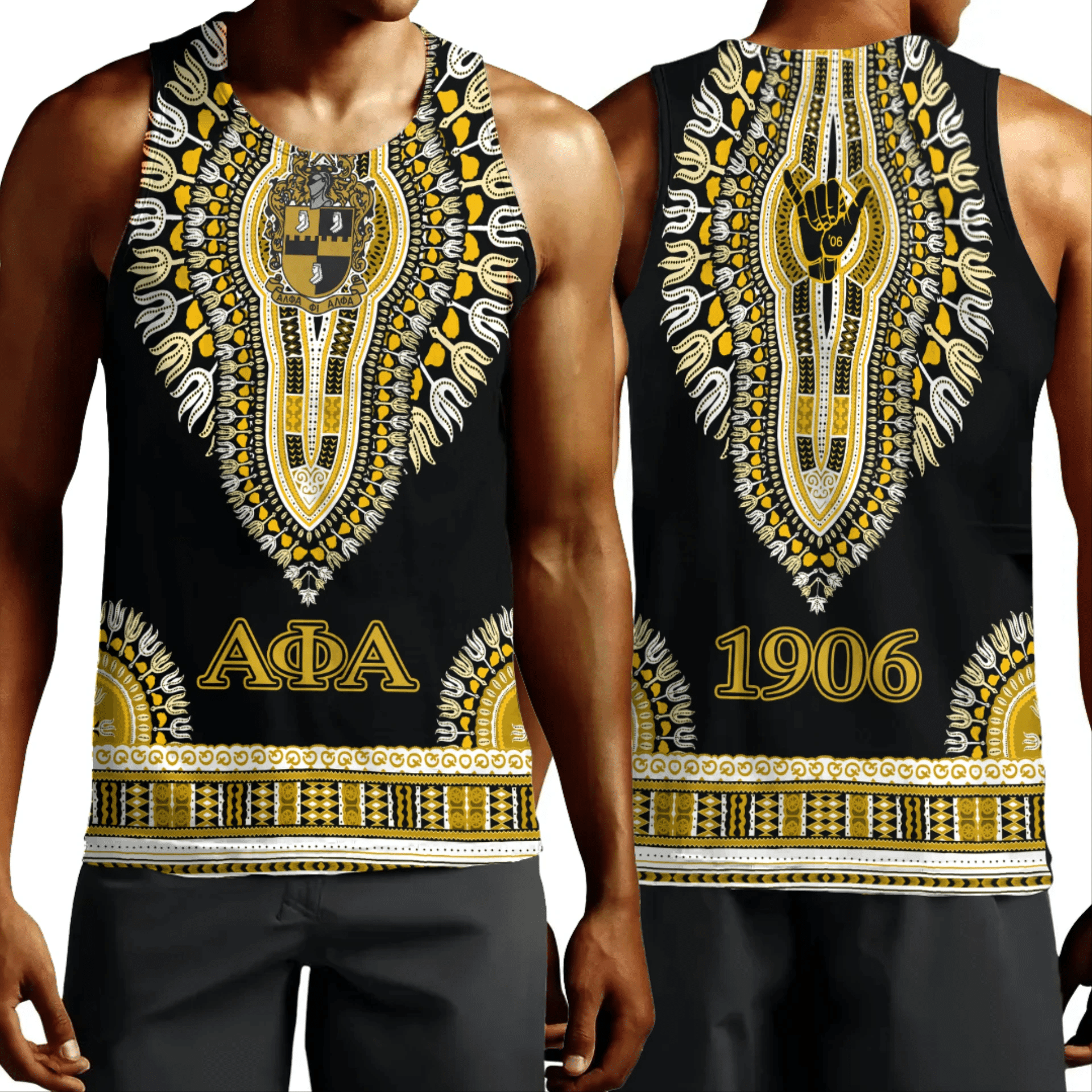 Alpha Phi Alpha Dashiki Men Tank Top | Gettestore.com