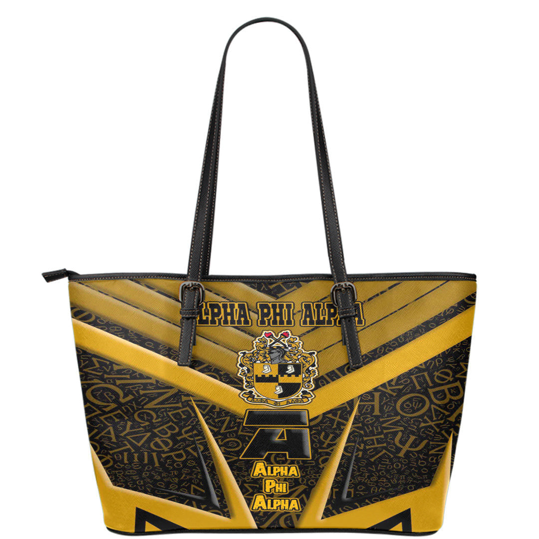 Africa Zone Leather Tote - Alpha Phi Alpha Sporty Style Leather Tote | africazone.store