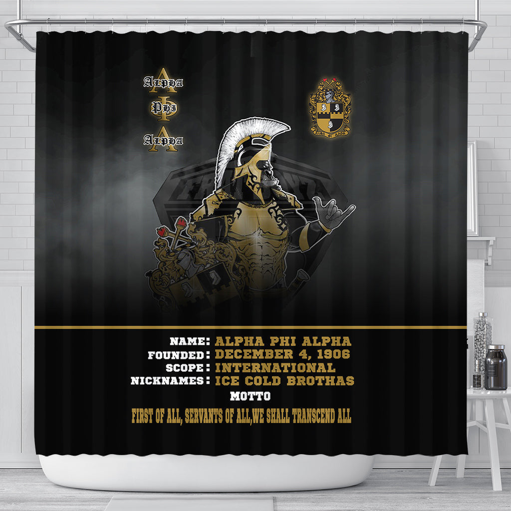 Gettee Shower Curtain - Alpha Phi Alpha Motto Shower Curtain | Gettee