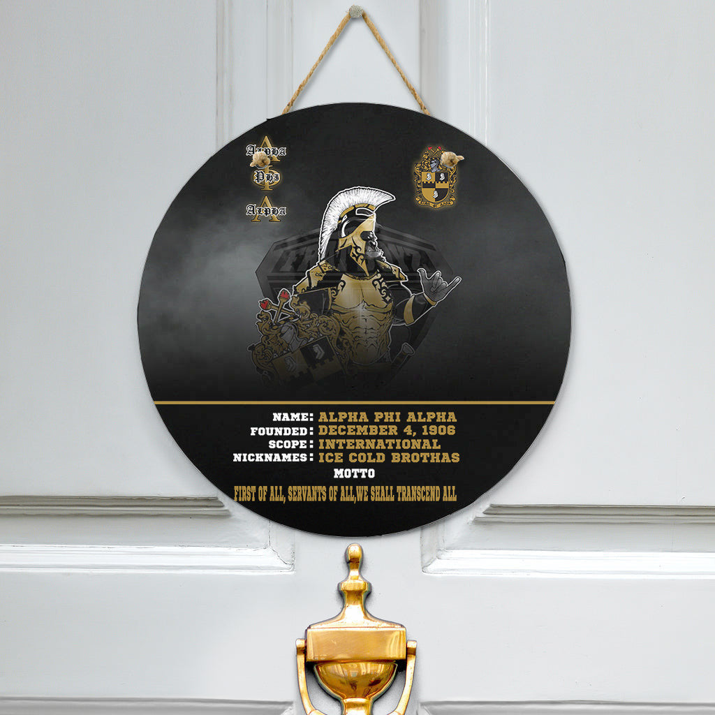 Gettee Hanging Door Sign - Alpha Phi Alpha Motto Hanging Door Sign | Gettee