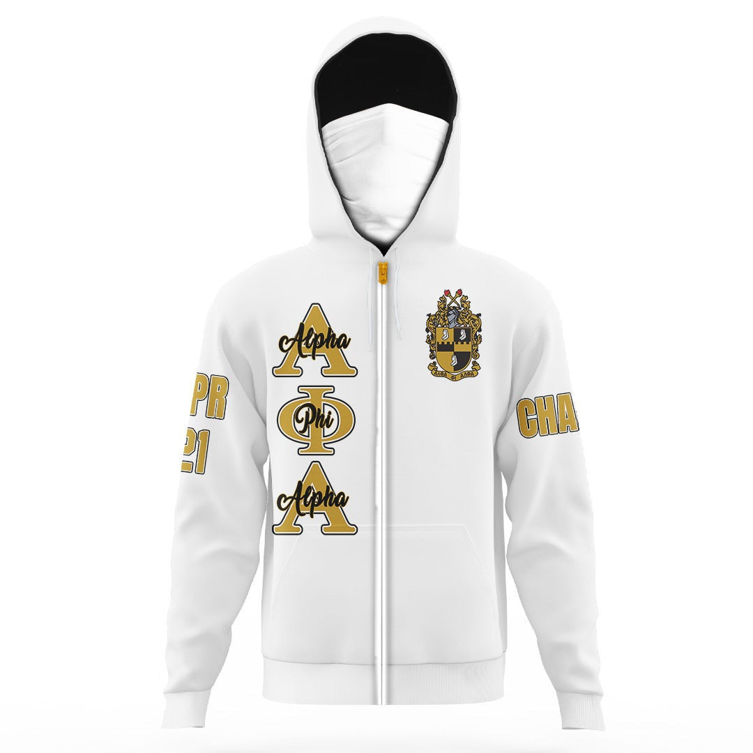 Alpha Phi Alpha (White) Hoodie Gaiter | Getteestore.com