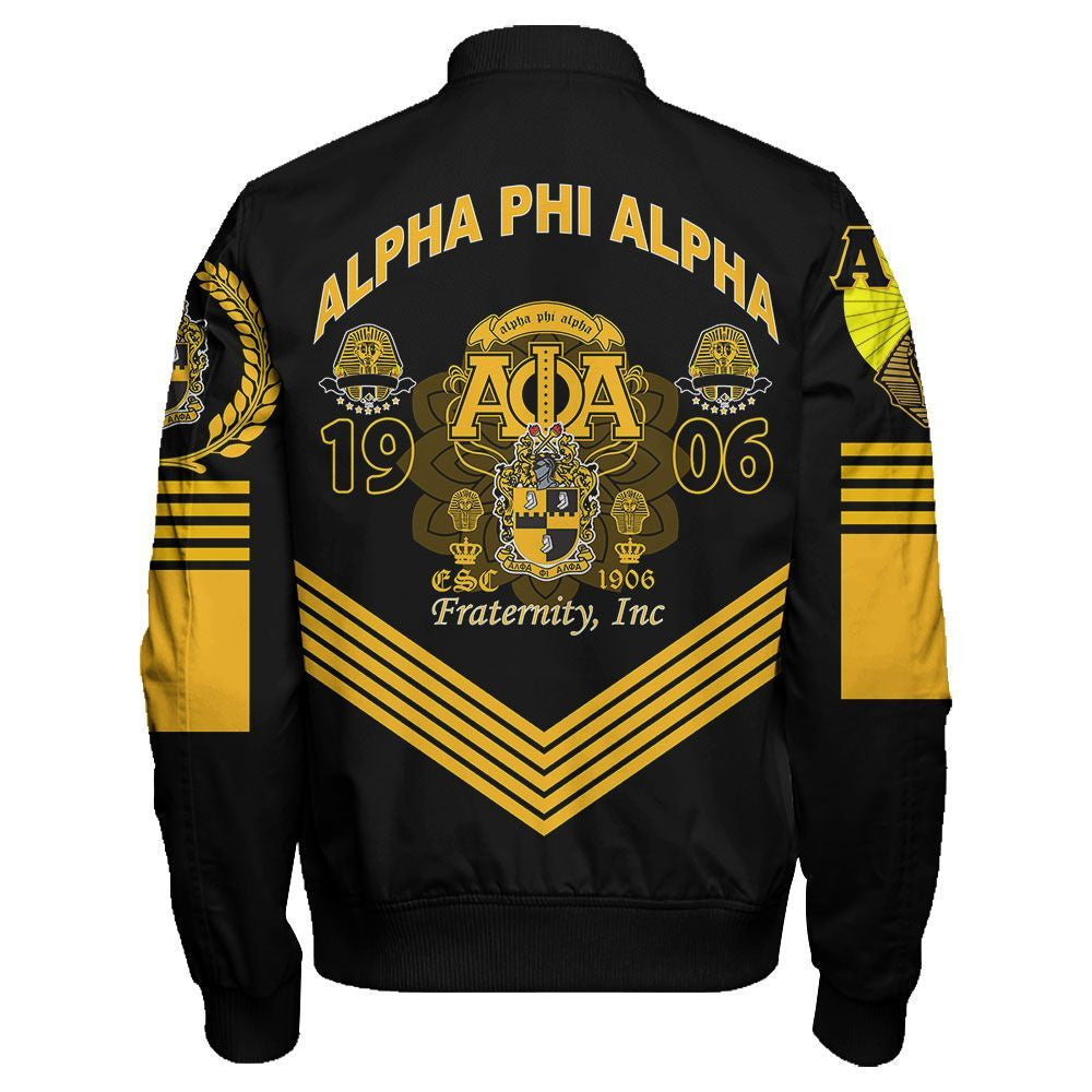 Pharaoh King Alpha Phi Alpha Sleeve Zip Bomber Jacket