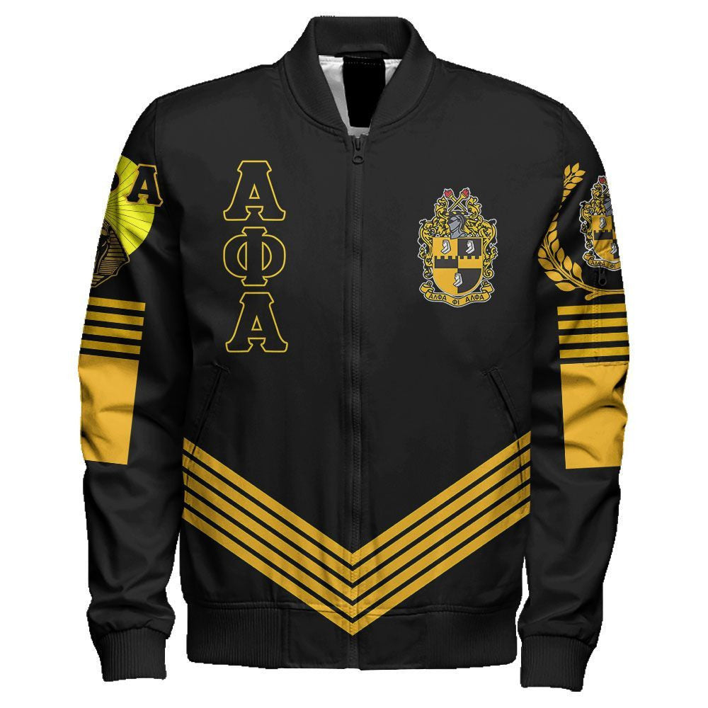 Pharaoh King Alpha Phi Alpha Sleeve Zip Bomber Jacket