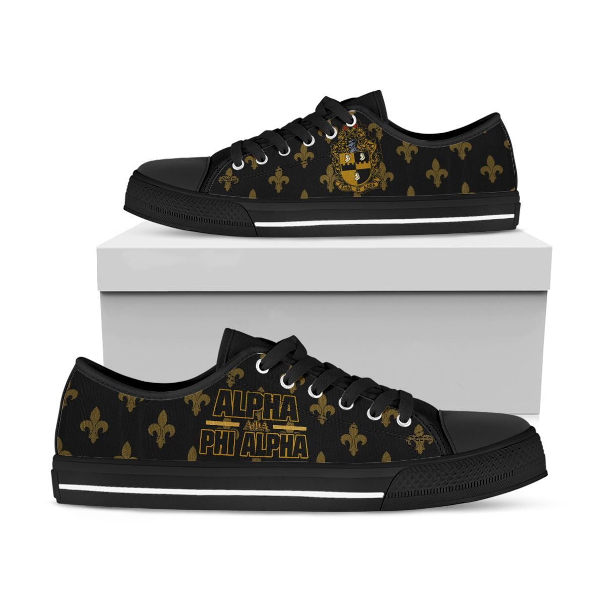 GetteeStore Footwear - Alpha Phi Alpha Pattern Low Top Shoe J09