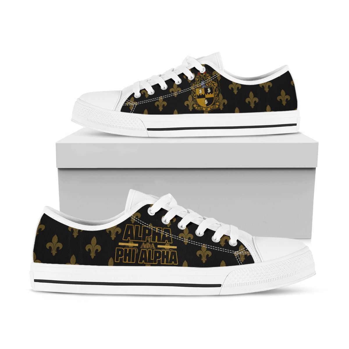 GetteeStore Footwear - Alpha Phi Alpha Pattern Low Top Shoe J09