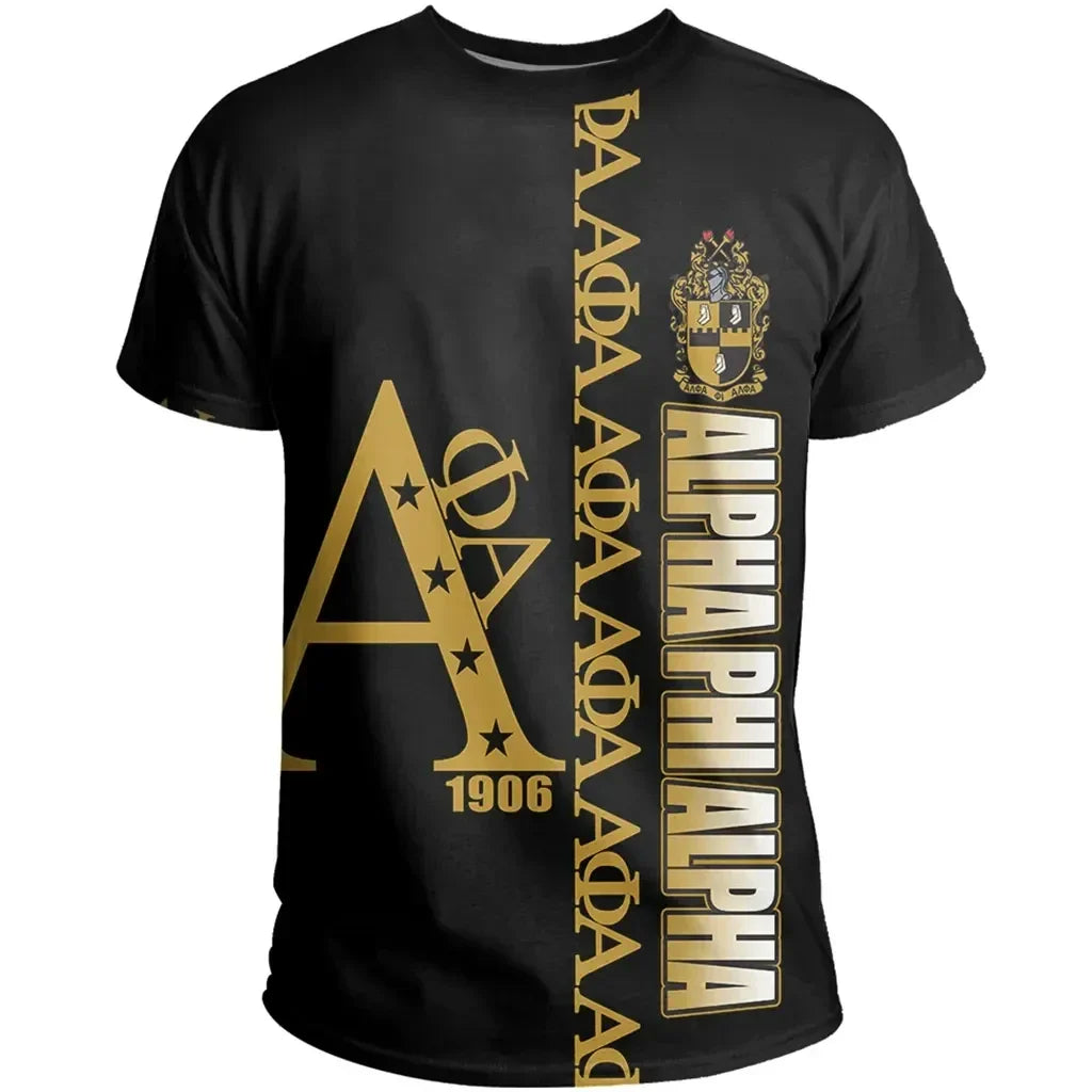 GetteeStore T-Shirt - Black Alpha Phi Alpha Tee J90