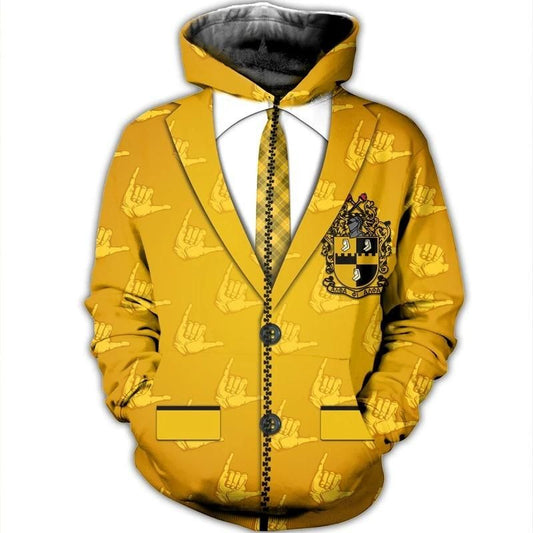 Veston Hand Sign Alpha Phi Alpha Zip Hoodie | Getteestore.com