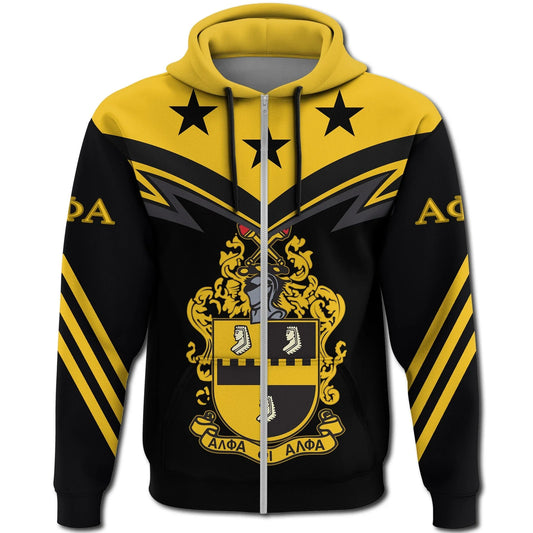 Original Alpha Phi Alpha Zipper Hoodie - Zig Zag Style | Getteestore