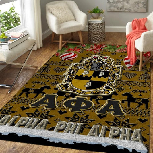 Merry Christmas Alpha Phi Alpha Area Rug | Getteestore.com