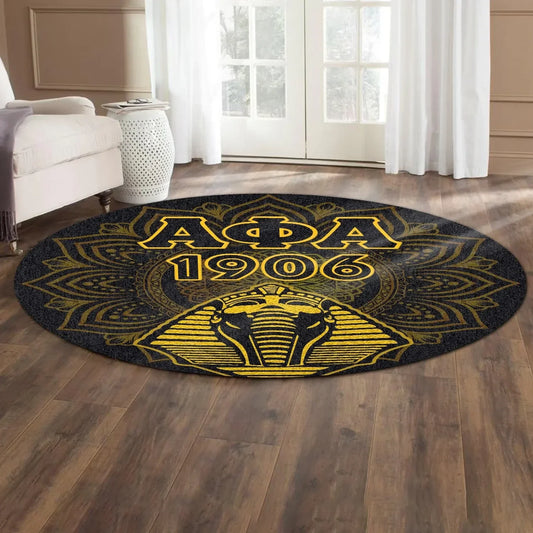 GetteeStore Carpet - Alpha Phi Alpha Fraternity Mandala Vibes - Sphinx Round Carpet J5