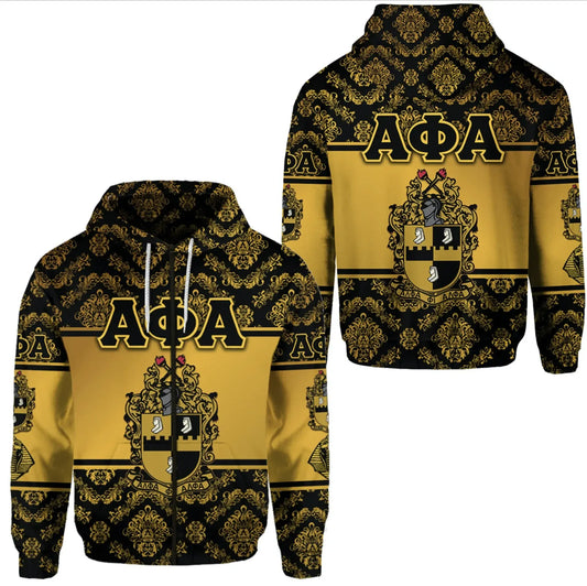 Alpha Phi Alpha Fraternity Vintage Vibes Zip Hoodie
