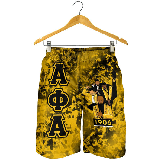 GetteeStore Shorts - ALPHA PHI ALPHAS 1906 DIAMOND PATTERN SHORTS J5