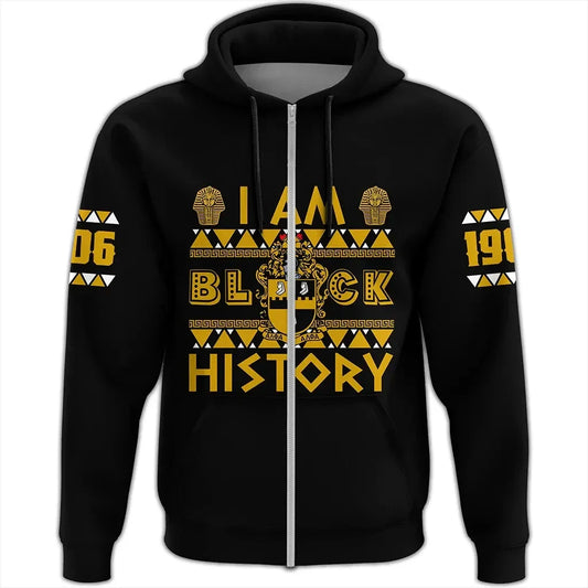 I Am Black History Alpha Phi Alpha Zip Hoodie