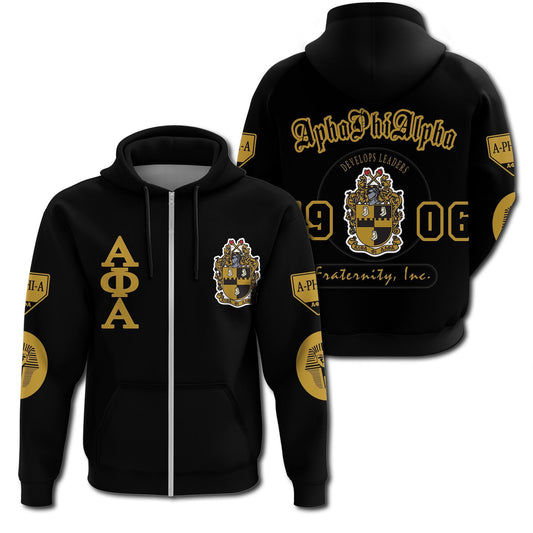 Shield Of Alpha Phi Alpha 1906 Zip Hoodie