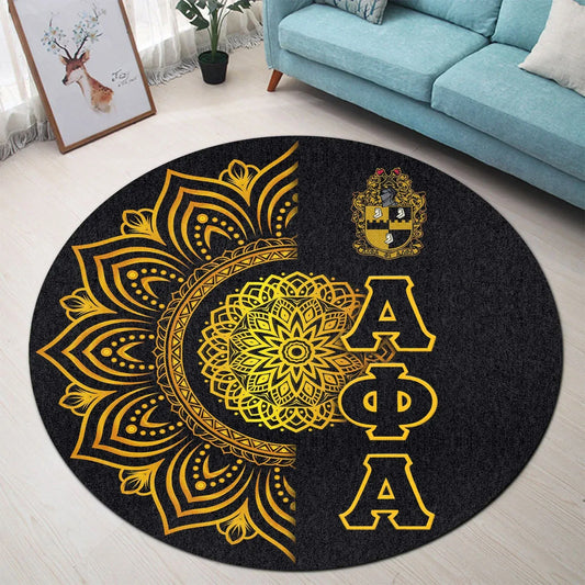 Alpha Phi Alpha Fraternity Mandala Vibes Round Carpet