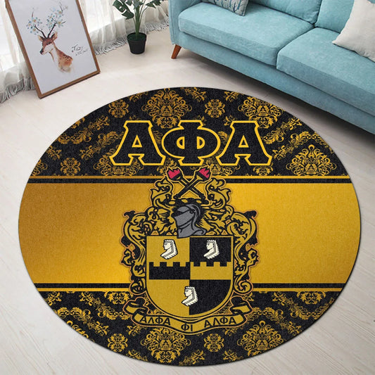 Alpha Phi Alpha Fraternity Vintage Vibes Round Carpet