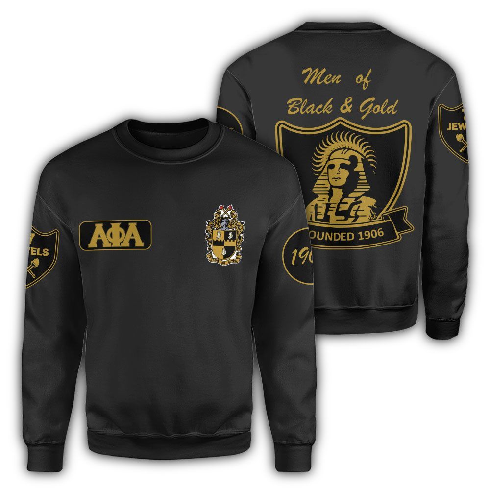 Black And Gold Alpha Phi Alpha Crewneck Sweatshirt
