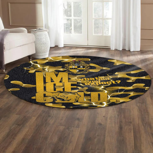GetteeStore Carpet - Alpha Phi Alpha Fraternity Camouflage Vibes - Ice Cold Round Carpet J5