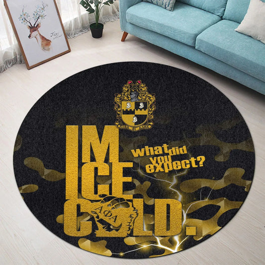 Alpha Phi Alpha Fraternity Camouflage Black Vibes - Ice Cold Round Carpet