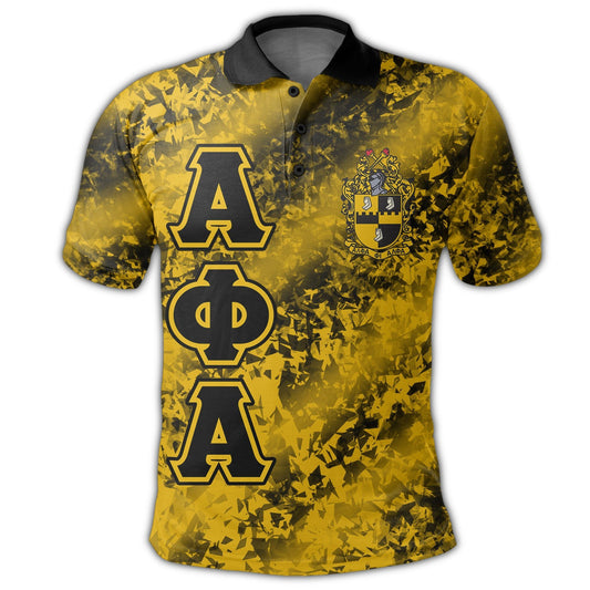 GetteeStore Polo Shirt - ALPHA PHI ALPHAS 1906 DIAMOND PATTERN POLO SHIRT J5
