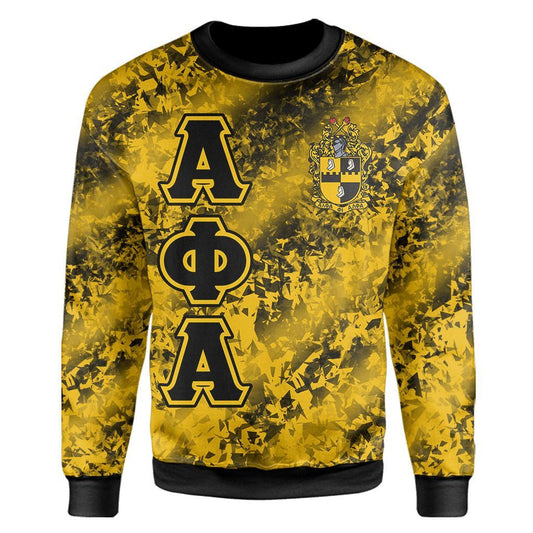 GetteeStore Sweatshirt - ALPHA PHI ALPHAS 1906 DIAMOND PATTERN SWEATSHIRT J5