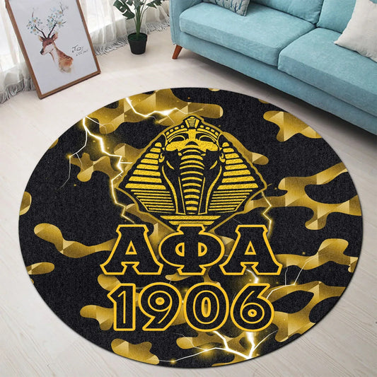 Alpha Phi Alpha Fraternity Camouflage Vibes - Sphinx Round Carpet