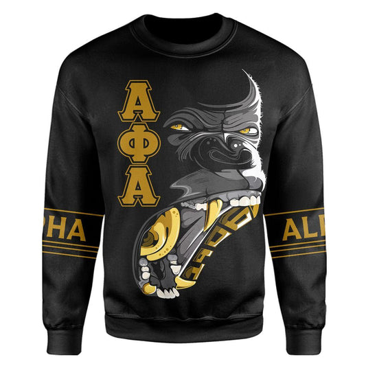GetteeStore Sweatshirt - The Oldest And The Coldest Alpha Phi Alpha Crewneck Sweatshirt J5