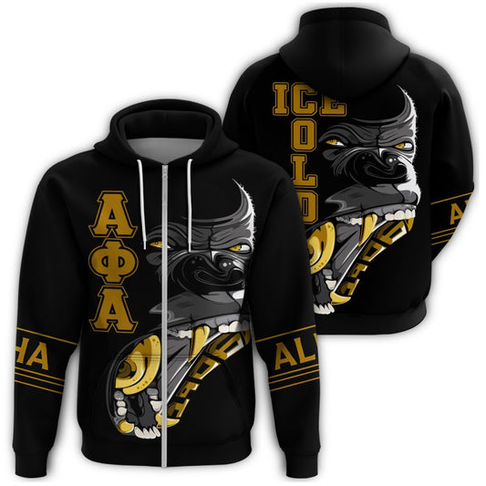 The Oldest And The Coldest Alpha Phi Alpha Zip Hoodie