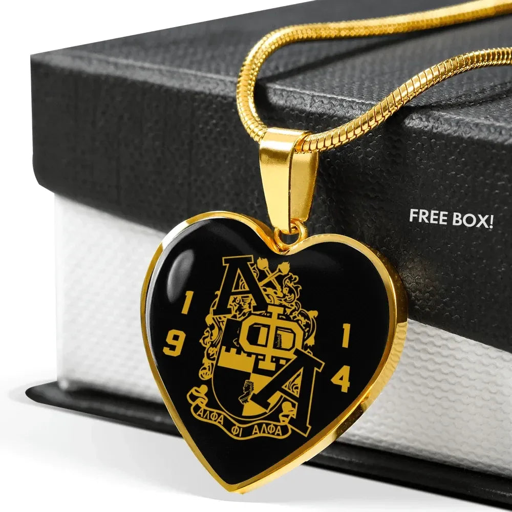 Alpha Phi Alpha Luxury Necklace Heart