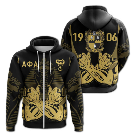 Africa Zone Zipper Hoodie - Alpha Phi Alpha Fraternity Pullover
