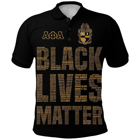 GetteeStore Polo Shirt - ALPHA PHI ALPHA FRATERNITY BLACK LIVES MATTER POLO SHIRT J5