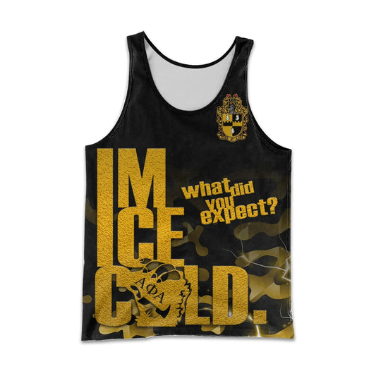 GetteeStore Tank Top - Alpha Phi Alpha Fraternity Men Camouflage Black Vibes - Ice Cold Tank Top J5