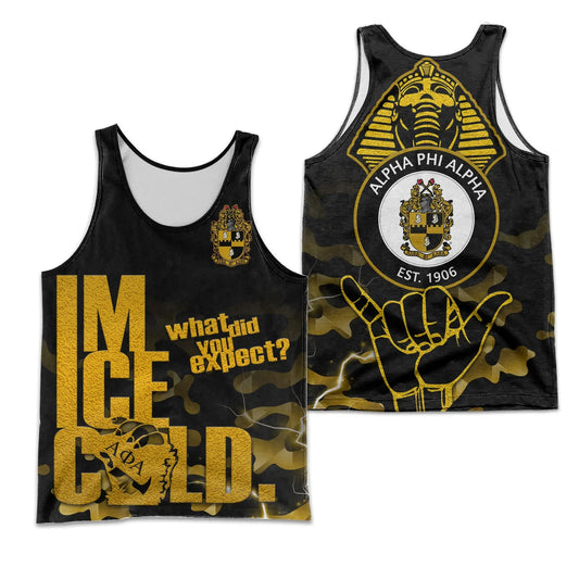 Alpha Phi Alpha Fraternity Men Camouflage Black Vibes - Ice Cold Tank Top