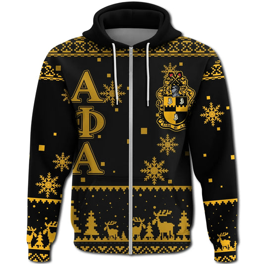 Christmas Ice Cold Alpha Phi Alpha Zip Hoodie