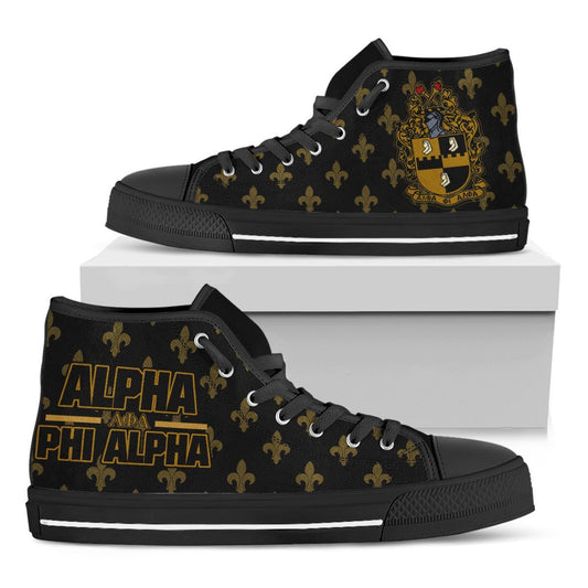 Alpha Phi Alpha Pattern High Top Shoes | Africazone.store