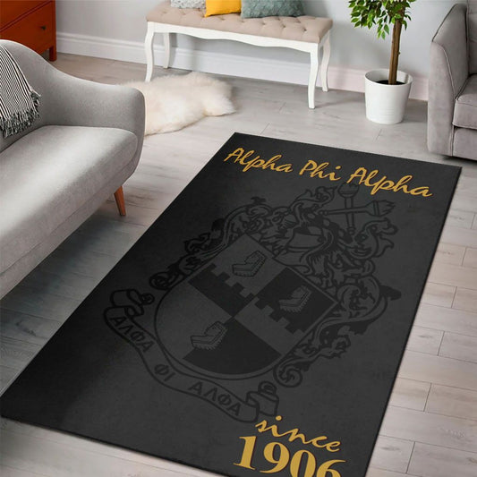 Alpha Phi Alpha Black Area Rug | Africazone.store