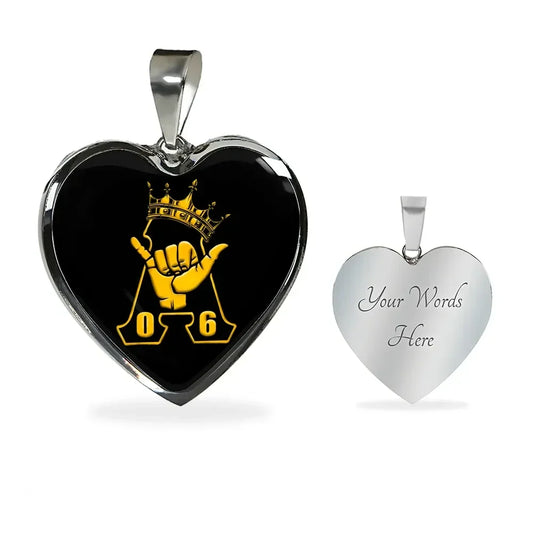 Alpha Phi Alpha Hand Luxury Necklace Heart